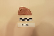 Ceramic Fragment, Earthenware; slip painted under a colorless glaze.
