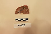 Ceramic Fragment, Earthenware; slip painted under a colorless glaze.