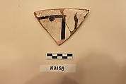 Ceramic Fragment, Earthenware; white slipped, slip painted under a colorless glaze