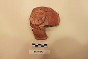 Ceramic Fragment, Earthenware; slip painted under a colorless glaze