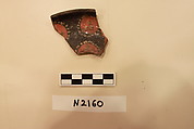 Ceramic Fragment, Earthenware; slipped and painted under a colorless glaze