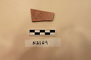 Ceramic Fragment, Earthenware; slipped, slip-painted under a colorless glaze