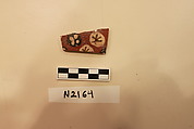Ceramic Fragment, Earthenware; slipped, slip-painted under a colorless glaze