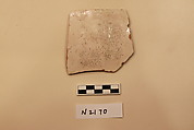 Ceramic Fragment, Earthenware; white slipped, slip-painted under a colorless glaze