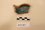 Ceramic Fragment, Earthenware; white slipped and glazed