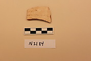 Ceramic Fragment, Earthenware; white slipped, incised and glazed