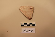 Ceramic Fragment, Earthenware; white slipped, slip-painted and glazed