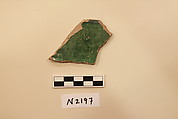 Ceramic Fragment, Earthenware; glazed