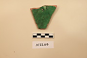 Ceramic Fragment, Earthenware; white slipped and glazed