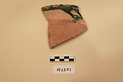 Ceramic Fragment, Earthenware; white slipped, glazed and incised