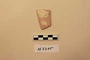 Ceramic Fragment, Earthenware; slipped, slip-painted under a yellow glaze