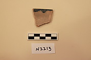 Ceramic Fragment, Earthenware; painted and white opaque glaze