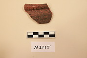 Ceramic Fragment, Earthenware; slipped and unglazed