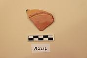 Ceramic Fragment, Earthenware; slipped, splashed and glazed