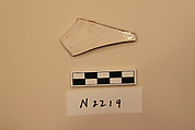 Ceramic Fragment, Earthenware; white slipped, slip painted under a colorless glaze