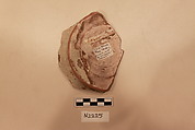 Ceramic Fragment, Earthenware; white slipped, slip-painted under a colorless glaze