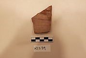 Ceramic Fragment, Earthenware; colorless glaze with a brown tinge