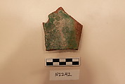 Ceramic Fragment, Earthenware; incised, excised and glazed