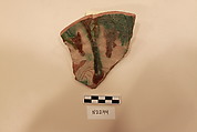Ceramic Fragment, Earthenware; incised, splashed under a colorless glaze
