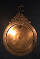 Astrolabe of ‘Umar ibn Yusuf ibn ‘Umar ibn ‘Ali ibn Rasul al-Muzaffari, ‘Umar ibn Yusuf ibn ‘Umar ibn ‘Ali ibn Rasul al-Muzaffari (Yemini, ruled 1295–96), Brass; cast and hammered, pierced, chased, inlaid with silver