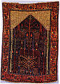 Bakhtiari Carpet with Prayer Rug Design, Wool (warp, weft, and pile); symmetrically knotted pile