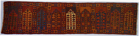 Carpet, Wool; asymmetrically knotted pile