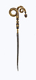 Crutch Dagger in the Form of a Serpentine Vine, Steel; gold