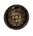 Calligraphic Shield, Hide, lacquer, gold, copper alloy, enamel
