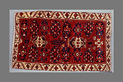 Yamut Main Carpet, Wool (warp, weft, and pile); symmetrically knotted pile