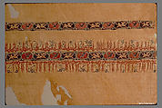 Textile Fragment, Linen, silk; plain weave, tapestry weave