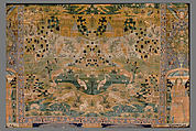 Pictorial Carpet, Silk (warp, weft, and pile), metal wrapped thread; asymmetrically knotted pile, brocaded