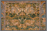 Pictorial Carpet, Silk (warp, weft, and pile), metal wrapped thread; asymmetrically knotted pile, brocaded