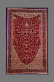 Pashmina Carpet with Gateway-and-Millefleur Pattern, Cotton (warp and weft), pashmina wool (pile); asymmetrically knotted pile
