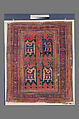 Confronted Animal Rug, Wool (warp, weft, and pile); symmetrically knotted pile