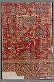 Carpet with Chintimani Border and Lotus Design, Animal hair (warp and weft), wool (pile); asymmetrically knotted pile