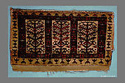 Storage Bag Fragment, Wool (warp, weft, and pile); symmetrically knotted pile