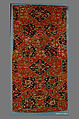 Fragment of a Carpet with Quatrefoil Design, Wool (warp, weft, and pile); symmetrically knotted pile