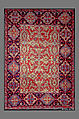 "Ornamental Lotto" Carpet, Wool (warp, weft and pile); symmetrically knotted pile