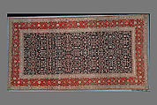 Millefleur Carpet with a Flower-and-Trellis Pattern, Cotton (warp and weft), wool (pile); asymmetrically knotted pile