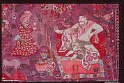 Kalamkari Rumal, Cotton; plain weave, mordant painted and dyed, resist dyed