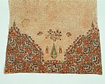 Napkin or Hand Towel, Linen, silk; plain weave, embroidered