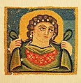 Tabula (Square) with the Head of Spring, Linen, wool