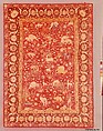 Silk Animal Carpet, Silk (warp, weft, and pile); asymmetrically knotted pile