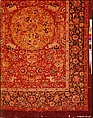 Carpet, Silk (warp), cotton (weft), wool (pile); asymmetrically knotted pile
