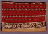 Fragment of a Storage Bag, Wool (warp and weft), cotton (weft and pile), wool (pile), silk (pile); asymmetrically knotted pile