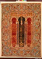 Carpet with Triple-Arch Design, Silk (warp and weft), wool (pile), cotton (pile); asymmetrically knotted pile 