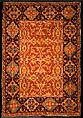 "Ornamental Lotto" Carpet, Wool (warp, weft and pile); symmetrically knotted pile