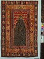 Carpet, Cotton (warp and weft), wool (weft), silk (weft), metal wrapped silk thread; tapestry-woven