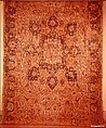 Carpet, Cotton (warp and weft), wool (pile); asymmetrically knotted pile