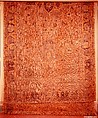 Carpet, Cotton (warp and weft), wool (pile); asymmetrically knotted pile